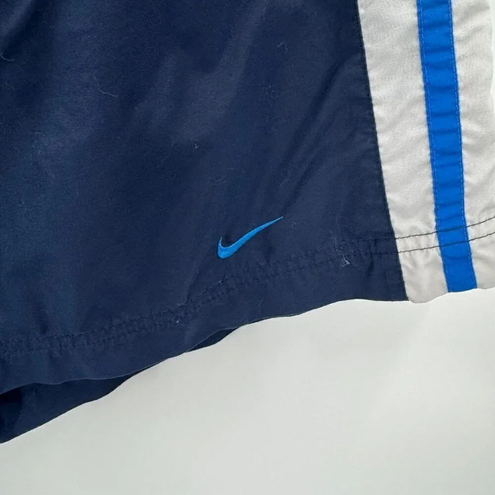Nike Navy Blue & Gray Swim Trunks Mens Size L With Mesh Lining
